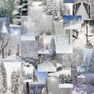 Collage preppy winter wallpaper