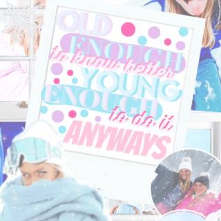 Collage preppy winter wallpaper