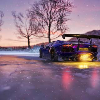 4k car winter wallpaper