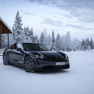 Car winter 4k wallpaper