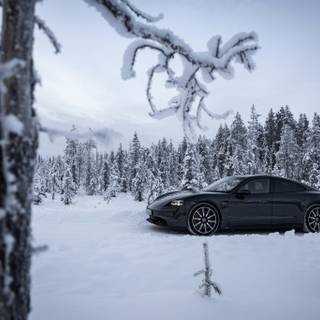 Car winter 4k wallpaper