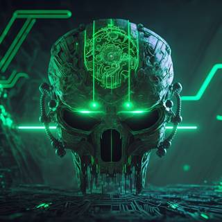 Digital skull wallpaper