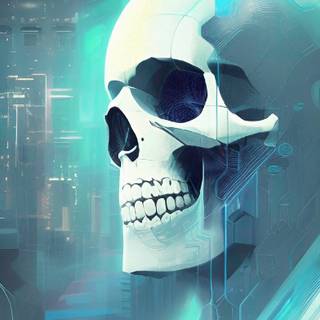 Digital skull wallpaper
