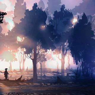 Forest anime PC wallpaper