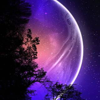 Moon night iPhone wallpaper