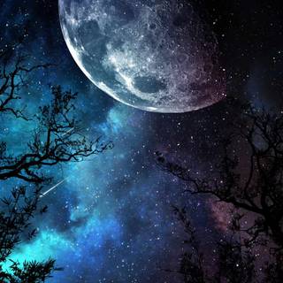 Moon night iPhone wallpaper