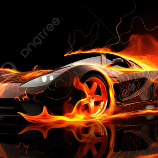 Flaming car wallpaper