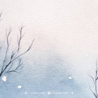 Winter watercolor desktop wallpaper