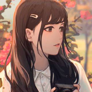 Anime girl nature wallpaper