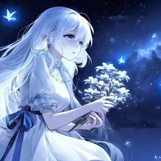 Anime girl nature wallpaper