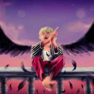 BTS V fanart wallpaper