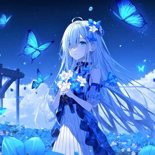 Anime girl nature wallpaper