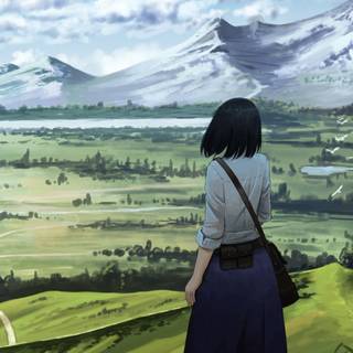 Anime girl nature wallpaper