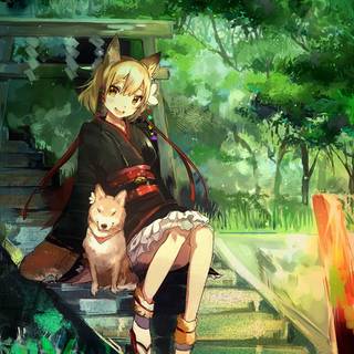 Anime girl nature wallpaper