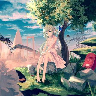 Anime girl nature wallpaper