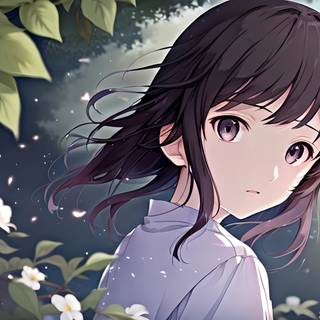 Anime girl nature wallpaper