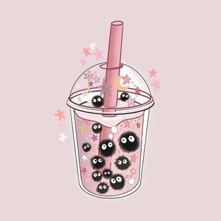 Cute aesthetic boba wallpaper