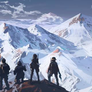 Winter snow 4k anime wallpaper