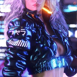 Cyberpunk girl iPhone wallpaper