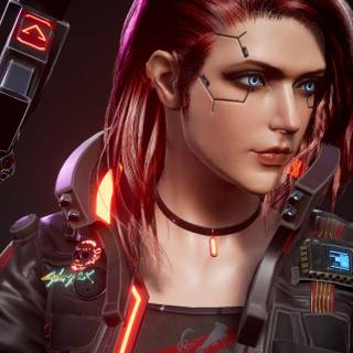 Cyberpunk girl iPhone wallpaper