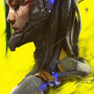 Cyberpunk girl iPhone wallpaper