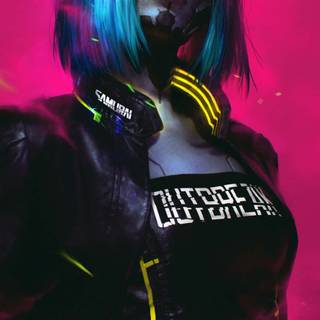 Cyberpunk girl iPhone wallpaper