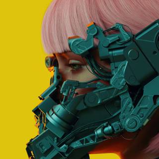 Cyberpunk girl iPhone wallpaper