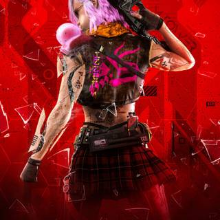 Cyberpunk girl iPhone wallpaper