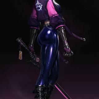 Cyberpunk girl iPhone wallpaper