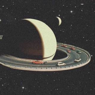 Retro futurism iPhone wallpaper