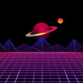 Retro futurism iPhone wallpaper