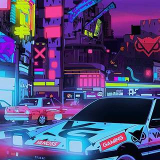 Retro futurism iPhone wallpaper