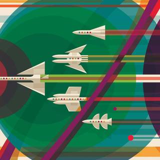 Retro futurism iPhone wallpaper