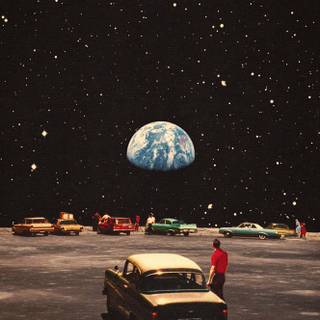 Retro futurism iPhone wallpaper