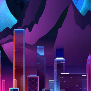 Retro futurism iPhone wallpaper