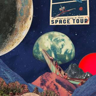 Retro futurism iPhone wallpaper