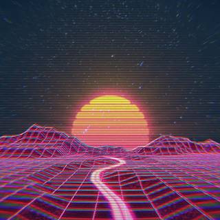 Retro futurism iPhone wallpaper