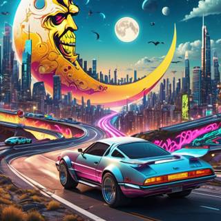 Retro futurism iPhone wallpaper