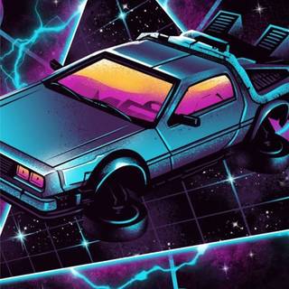 Retro futurism iPhone wallpaper