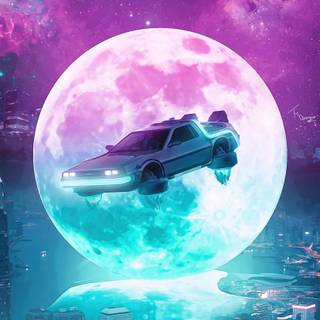 Retro futurism iPhone wallpaper