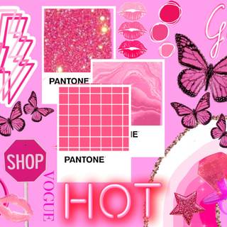 Aesthetic pink laptop HD wallpaper