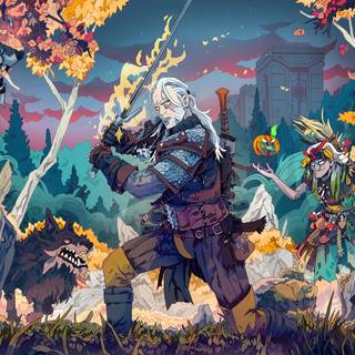 The Witcher logo 4k wallpaper