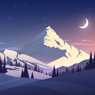 Lofi mountain wallpaper