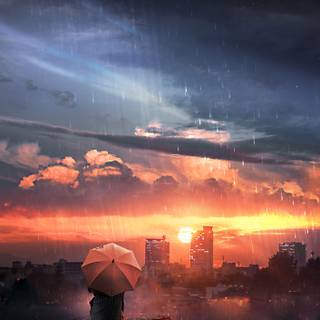 Rainy phone wallpaper