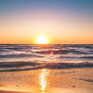 Beach sunset phone wallpaper