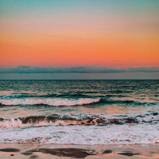 Beach sunset phone wallpaper