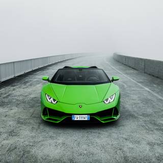 Green car 4k wallpaper