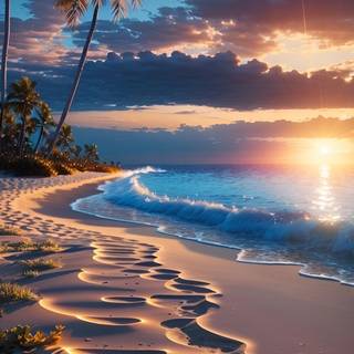 Beach sunset phone wallpaper