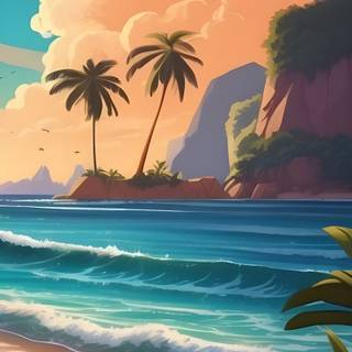 Beach sunset phone wallpaper