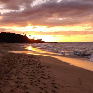 Beach sunset phone wallpaper